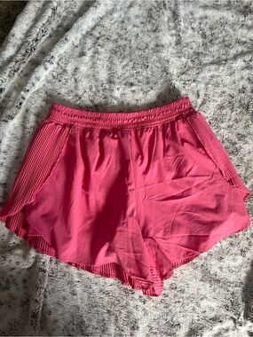 Marika Hot Pink Pleated Side-Trim Athletic Shorts